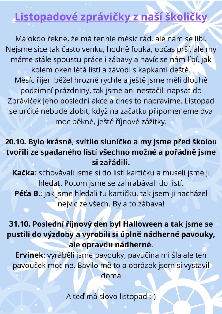 Listopadové zprávičky