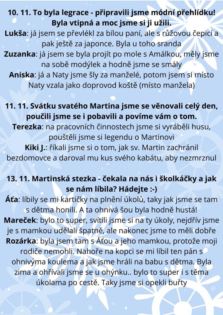 Listopadové zprávičky